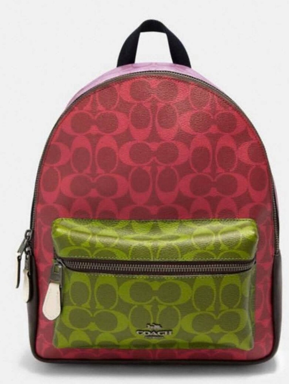 Coach Charlie Medium Signature Logo Colorblock Backpack